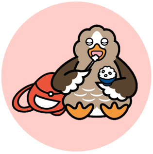 ご飯を食べるﾊﾟﾀ崎さん
